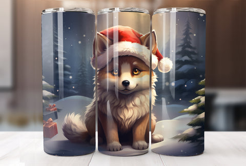 Christmas Dog 20 Oz Tumbler Wrap