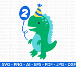 2nd Dinosaur Birthday SVG