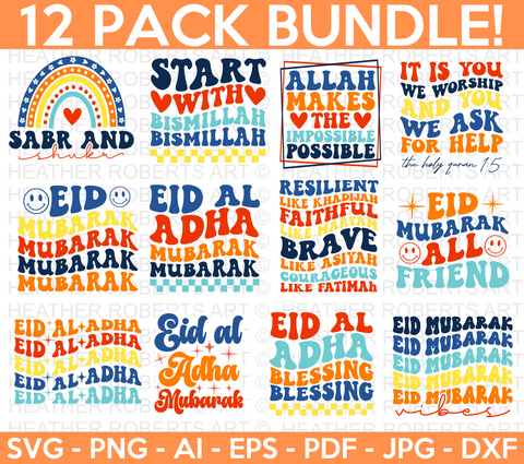 Eid Al Adha Retro SVG Bundle
