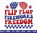 Flip Flops Fireworks Freedom SVG