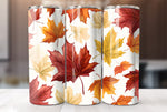 Fall Leaves 20 Oz Tumbler Sublimation Wrap Design