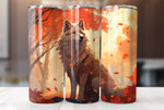 Fall Wolf 20 Oz Tumbler Sublimation Wrap Design