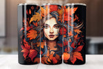 Fall Woman 20 Oz Tumbler Sublimation Wrap Design