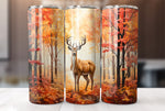 Fall Deer 20 Oz Tumbler Sublimation Wrap Design