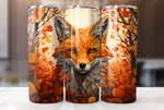 Fall Fox 20 Oz Tumbler Sublimation Wrap Design