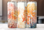 Fall Trees 20 Oz Tumbler Sublimation Wrap Design