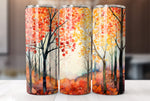 Fall Trees 20 Oz Tumbler Sublimation Wrap Design