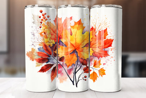 Fall Leaves 20 Oz Tumbler Sublimation Wrap Design