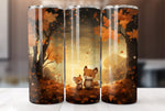 Fall Cute Fox 20 Oz Tumbler Sublimation Wrap Design