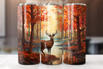 Fall Deer 20 Oz Tumbler Sublimation Wrap Design