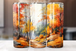 Fall Trees 20 Oz Tumbler Sublimation Wrap Design