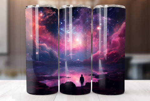 Galaxy 20 Oz Skinny Tumbler Wrap