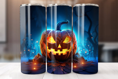 3D Halloween Pumpkin 20 Oz Tumbler Wrap