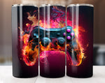 Gamer 20 Oz Tumbler Wrap, 3D Game Controller Tumbler Wrap