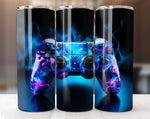 Gamer 20 Oz Tumbler Wrap, 3D Game Controller Tumbler Wrap