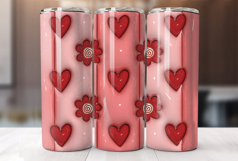 3D Valentine's Day Inflated Tumbler Wrap