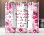 20 Oz Mother's Day Tumbler Sublimation Wrap