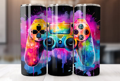 Gamer 20 Oz Tumbler Wrap, 3D Game Controller Tumbler Wrap