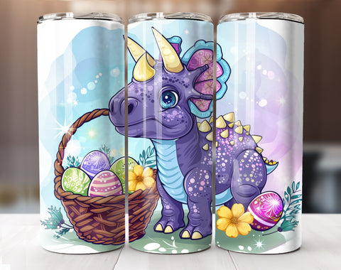 Easter Triceratops Dinosaur Tumbler Wrap