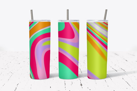 20 Oz Skinny Rainbow Tumbler Marble Wrap