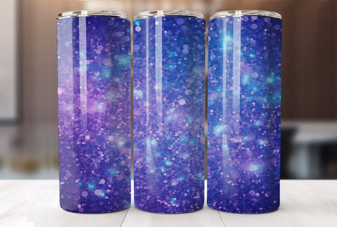 Purple Glitter Tumbler Wrap, 20 Oz Skinny Tumbler Sublimation Design