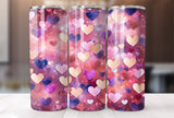 Heart Glitter Tumbler Wrap, 20 Oz Skinny Tumbler Sublimation Design