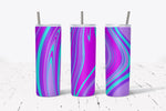 20 Oz Skinny Purple Tumbler Marble Wrap