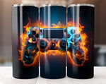 Gamer 20 Oz Tumbler Wrap, 3D Game Controller Tumbler Wrap