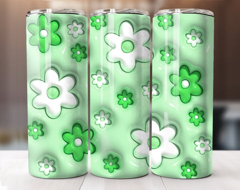 Green Inflated Floral Tumbler Wrap