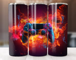 Gamer 20 Oz Tumbler Wrap, 3D Game Controller Tumbler Wrap