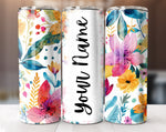 Add Your Own Text Floral Tumbler Wrap