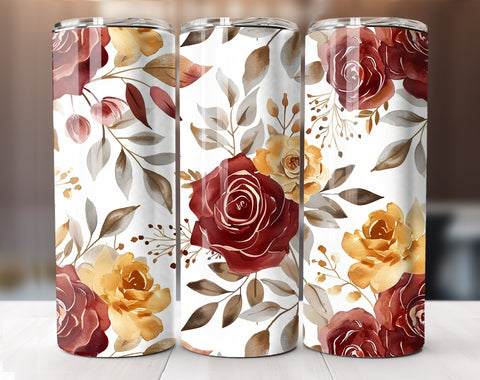 Watercolor Flower 20 Oz Tumbler Wrap