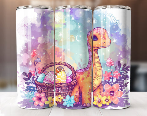 Easter Brachiosaurus Dinosaur Tumbler Wrap