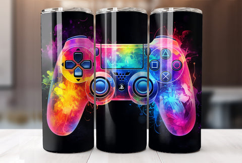 Gamer 20 Oz Tumbler Wrap, 3D Game Controller Tumbler Wrap