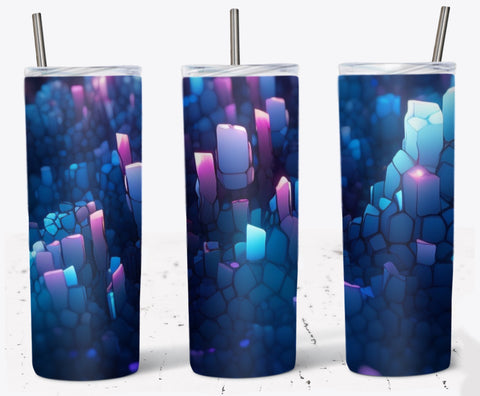 20 Oz Skinny Tumbler Sublimation Design, Purple Crystal Wrap