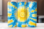 Blue and Yellow Tie Dye 20 Oz Skinny Tumbler Sublimation Wrap