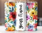 Add Your Own Text Floral Tumbler Wrap