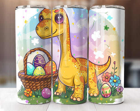 Easter Brachiosaurus Dinosaur Tumbler Wrap