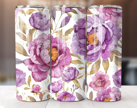 Watercolor Flower 20 Oz Tumbler Wrap