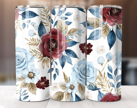 Watercolor Flower 20 Oz Tumbler Wrap