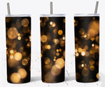 20 Oz Skinny Tumbler Sublimation Design, Gold Glitter