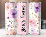 Add Your Own Text Floral Tumbler Wrap