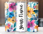 Add Your Own Text Floral Tumbler Wrap