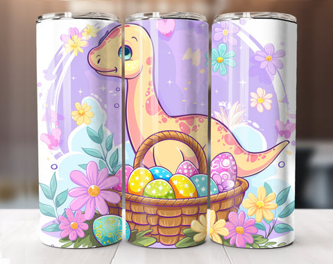 Easter Brachiosaurus Dinosaur Tumbler Wrap