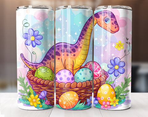 Easter Brachiosaurus Dinosaur Tumbler Wrap