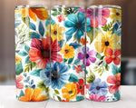 Flower Tumbler Wrap, 20oz Skinny Floral Tumbler PNG