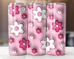 Pink Inflated Floral Tumbler Wrap