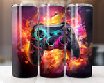 Gamer 20 Oz Tumbler Wrap, 3D Game Controller Tumbler Wrap