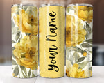 Add Your Own Text Floral Tumbler Wrap