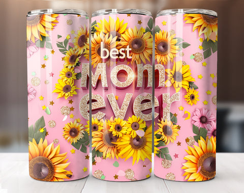 20 Oz Best Mom Ever Tumbler Sublimation Wrap